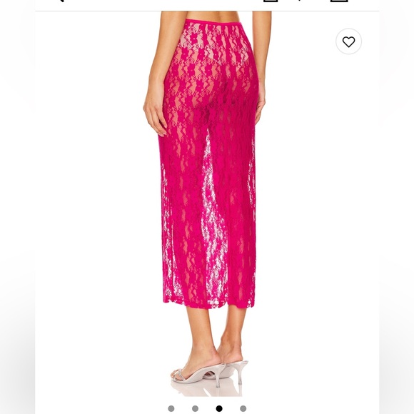 🩷 Lovers and Friends Lia Sheer Skirt in Hot Pink Medium BNWT 🩷 - Picture 3 of 9